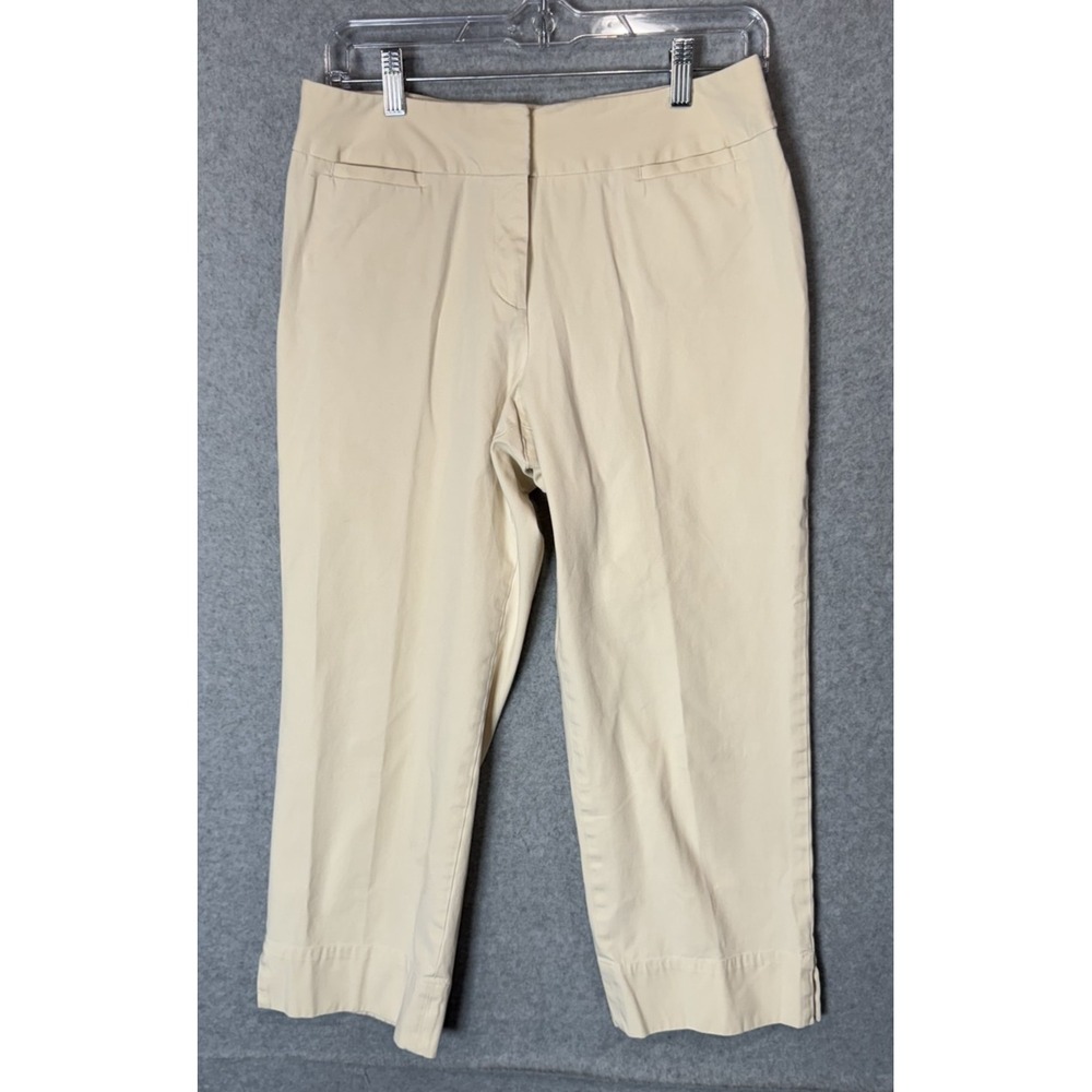 JJill Pants Womens 8 Beige Cropped Stretch Trouser Casual Comfort Cotton Blend